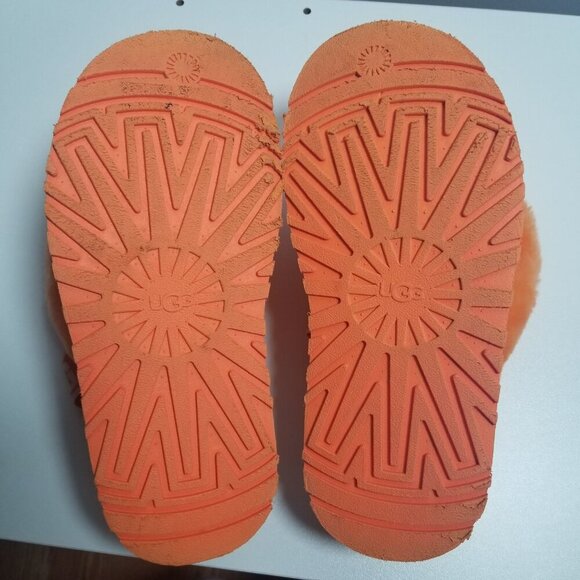 UGG Diso Knot Shearling Women's Orange Platform Sandles Sz 7 - Picture 5 of 7